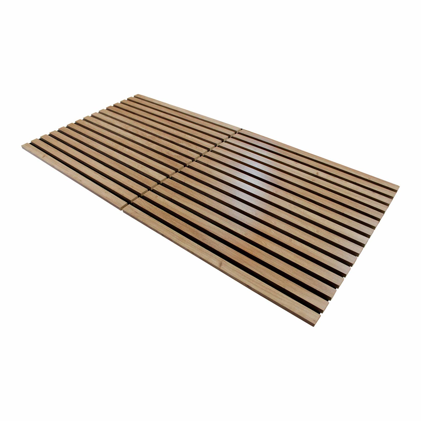 Light Walnut Acoustic Slat Wood Paneling for Soundproofing Walls - Square Tiles (24" x 24")