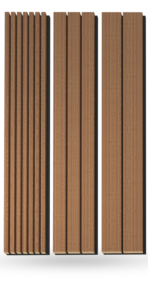 Combo-Slat Alternating Widths Acoustic Wood Wall Panels - Maple