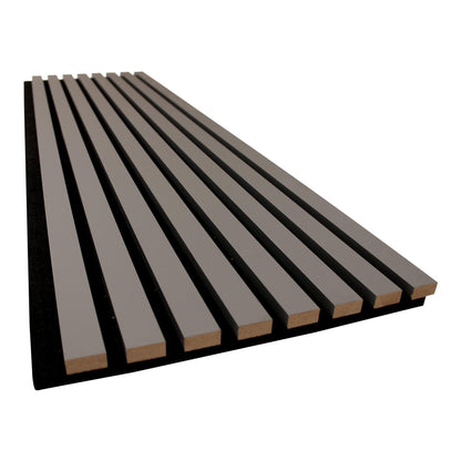 Pebble Gray Acoustic Slat Wood Paneling for Soundproofing Walls
