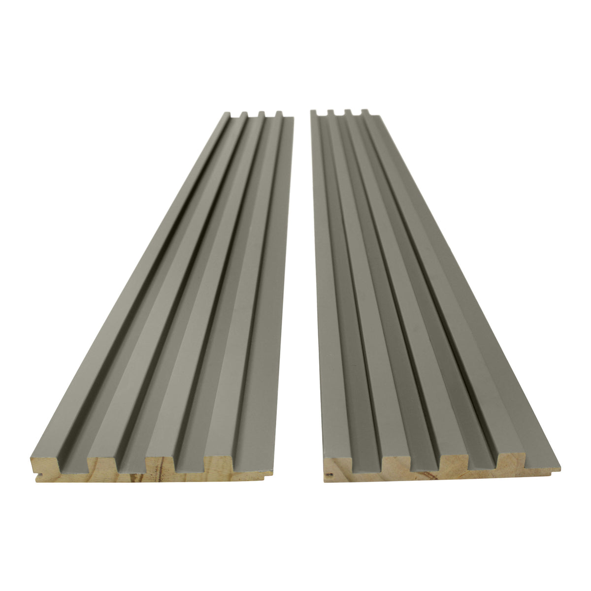 Gray Ridged Slats Pebble Gray Wood Slat Panels for Walls - Stout (94