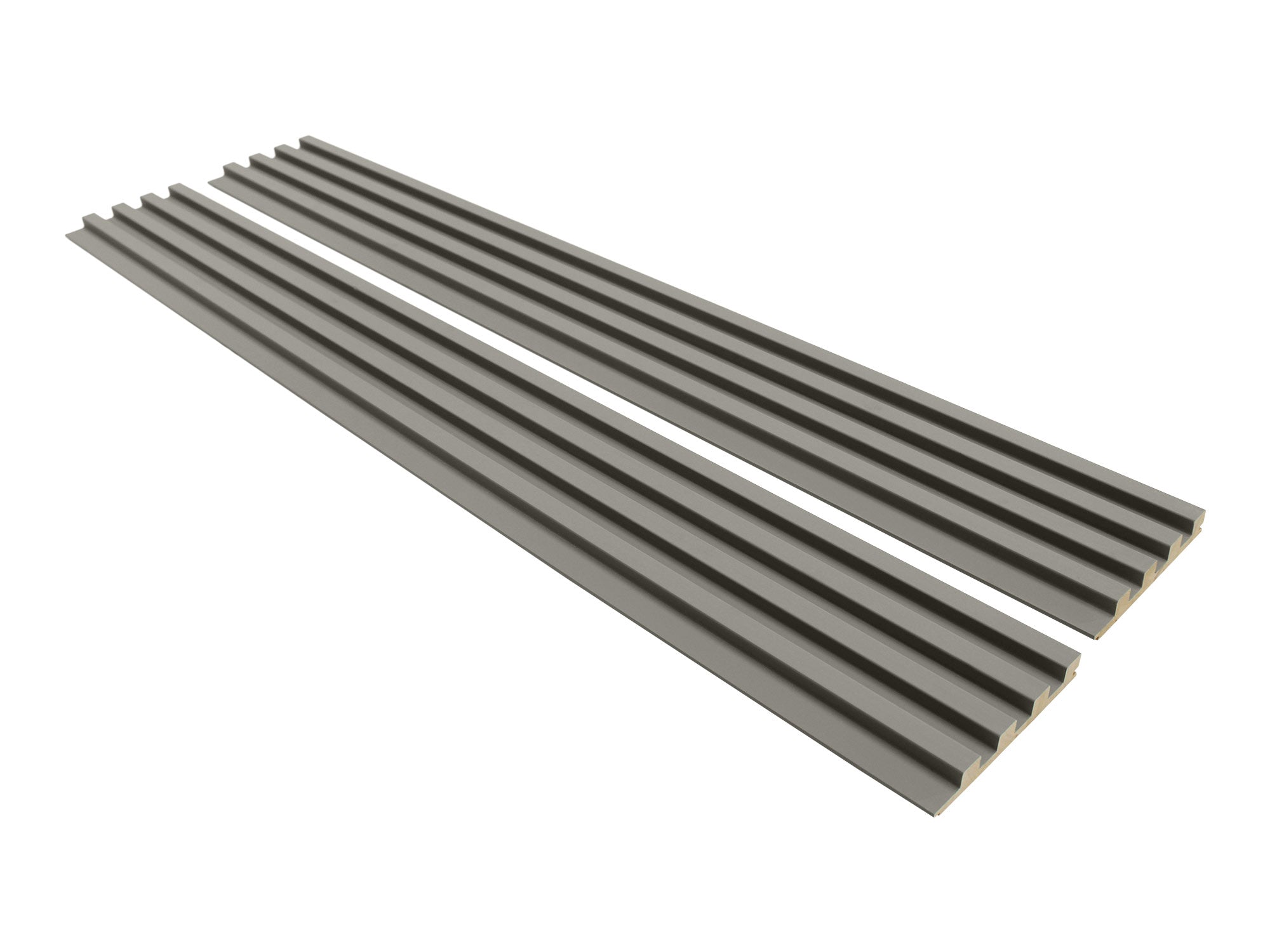 Gray Ridged Slats Pebble Gray Wood Slat Panels for Walls - Stout (94