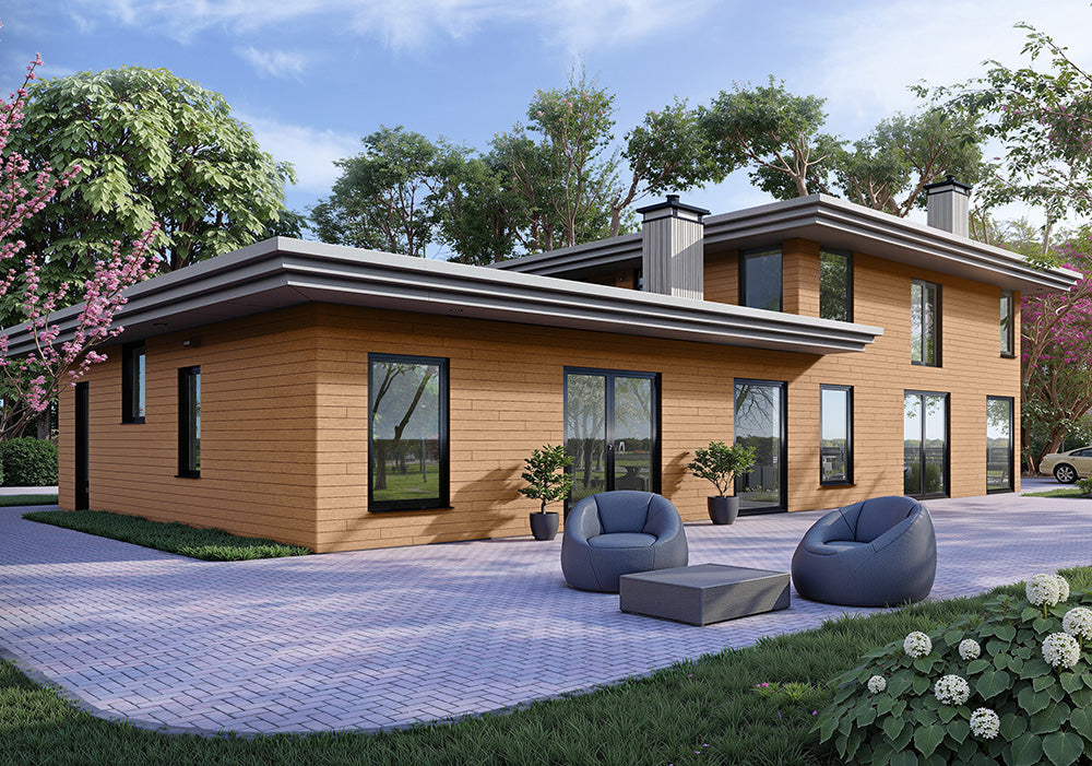 All-Weather Composite Siding System Shiplap Board - Peruvian Teak