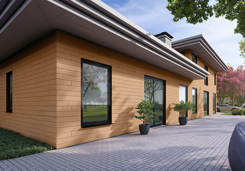 All-Weather Composite Siding System Shiplap Board - Peruvian Teak