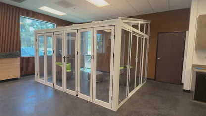 Brisas™ Bi-Fold Door Glass Sunroom & Solarium (White – 12 ft. Wide)