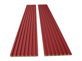 Satin Red Slat Wood Panels for Walls - Sleek (106
