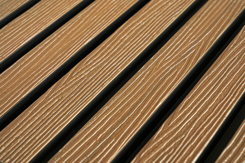 Weathered Teak Exterior Slat Wall Paneling With Black Accents And Embo Weathered Teak Exterior Slat Wall Paneling With Black Accents And Embo