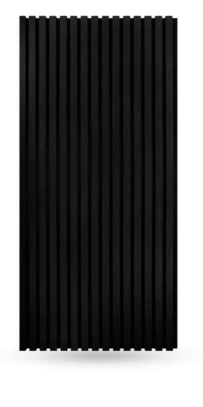 Ultra Black Acoustic Slat Wood Paneling for Soundproofing Walls - Wide Sound Barrier (94.5" x 24")