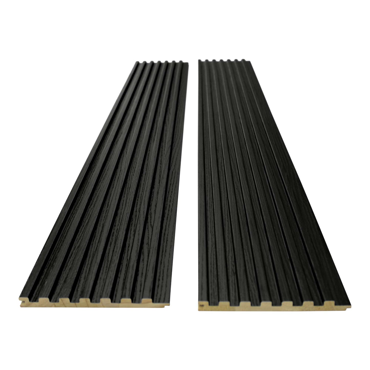 Ultra Black Wood Slat Panels for Walls - Stout (94 Long and 106 Long –