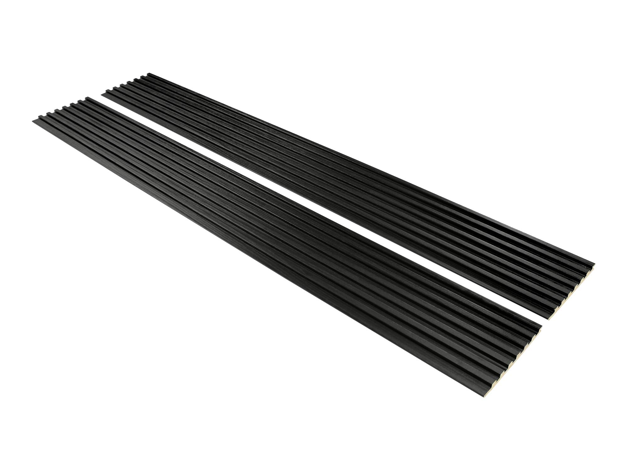 Ultra Black Slat Wood Panels for Walls - Sleek (106