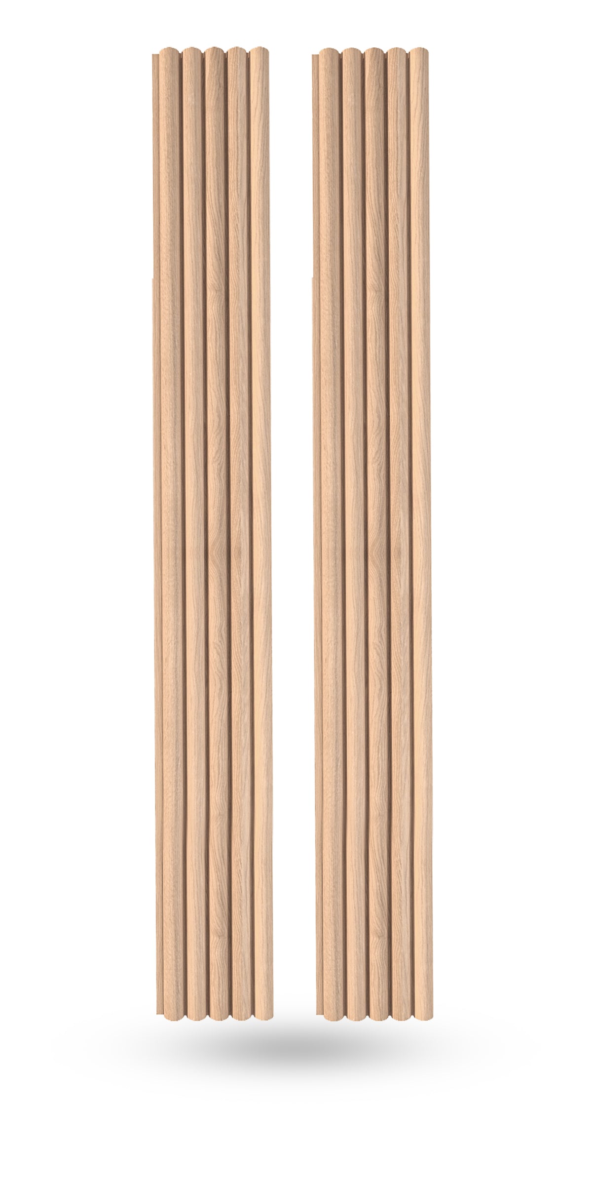 Wall Panelling Rounded Rounded Slat Unfinished Oak Wood Wall Panels, Stain or Paint Grade ...