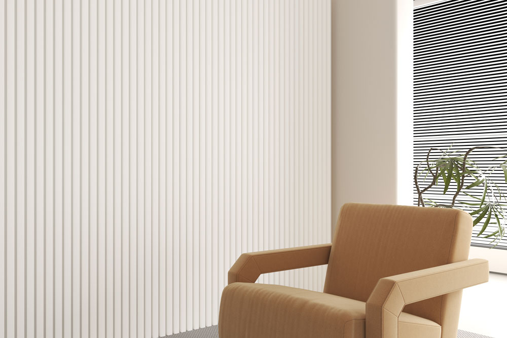 White Acoustic Slat Wood Wall Panels