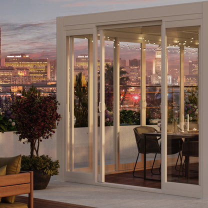 Cielos™ Louvered Roof Glass Pergola Outdoor Metal Gazebo Cabana Structure – White 13' × 10' ft