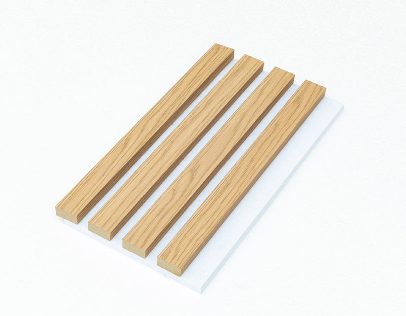 White Oak Acoustic Wall Panels With Pure-White Accents Interior Soundproof Slat Wood Siding