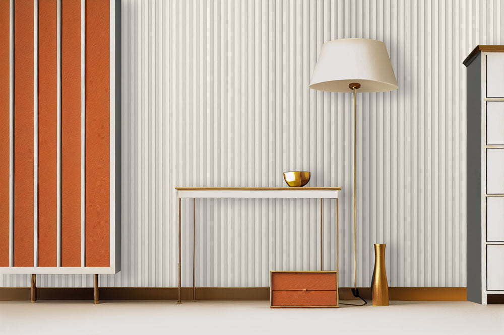 Pure-White Slat Wood Panels for Walls - Sleek (106