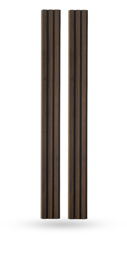 Antique Oak With Black Accents Slat Wood Wall Panels - Broad